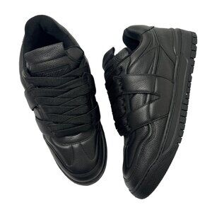 VICINITY Vortex Leather Low Top Sneakers in Black